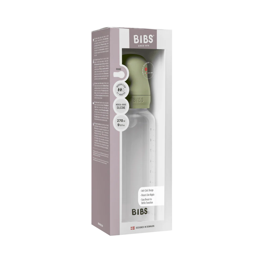 Baby Bottle Complete Set 270ml Silicone -Sage