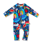Long Sleeve Zipsuit - Rocket Ride