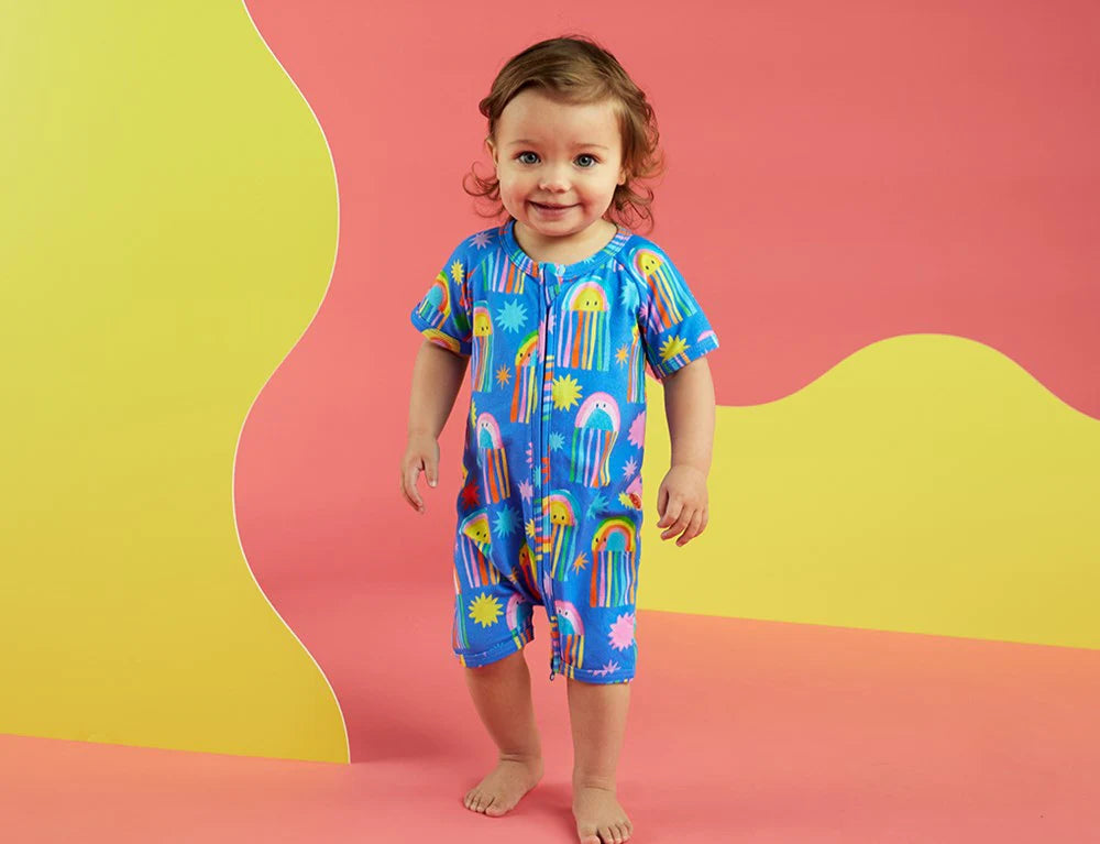 Halcyon Nights Here We Glow Short Sleeve Zip Suit