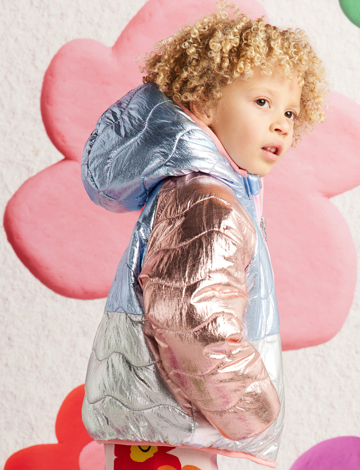 Hej Blomma! Reversible Kids Puffer Jacket