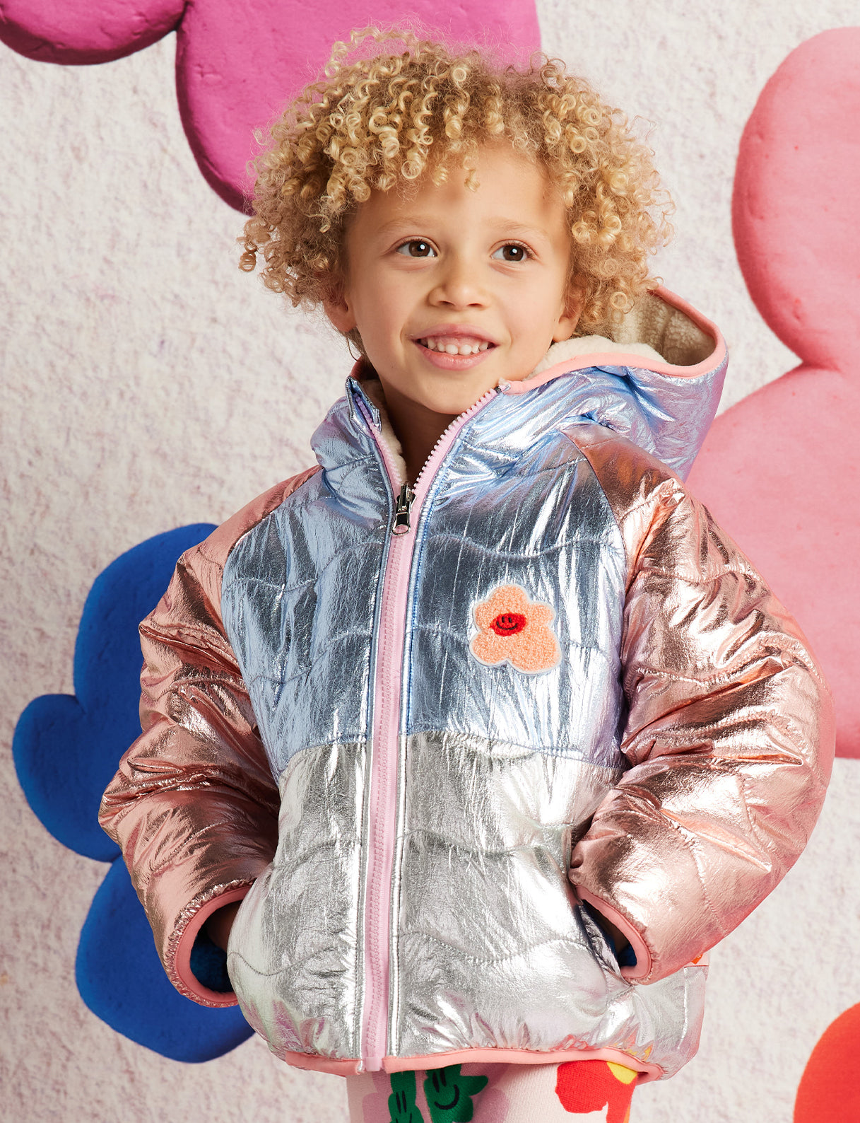 Hej Blomma! Reversible Kids Puffer Jacket
