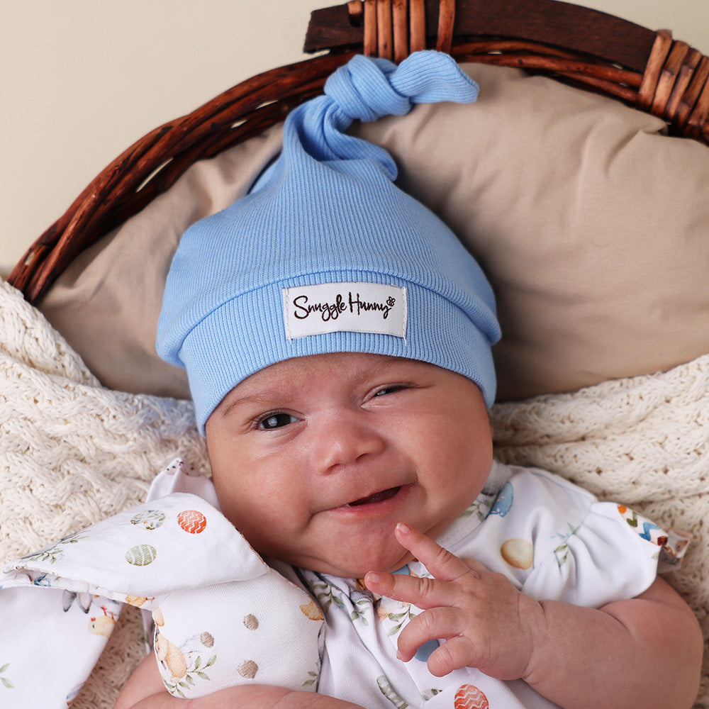 Bluebell Ribbed Organic Knotted Beanie