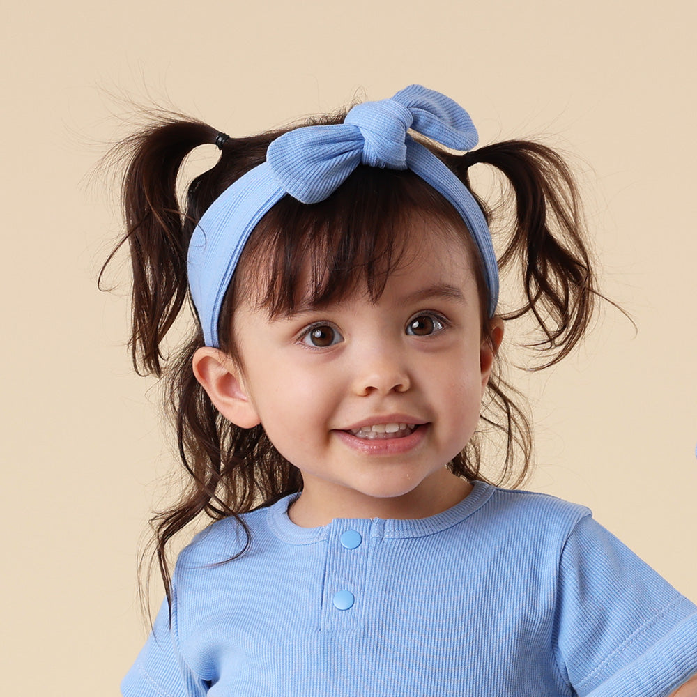 Bluebell Ribbed Organic Topknot