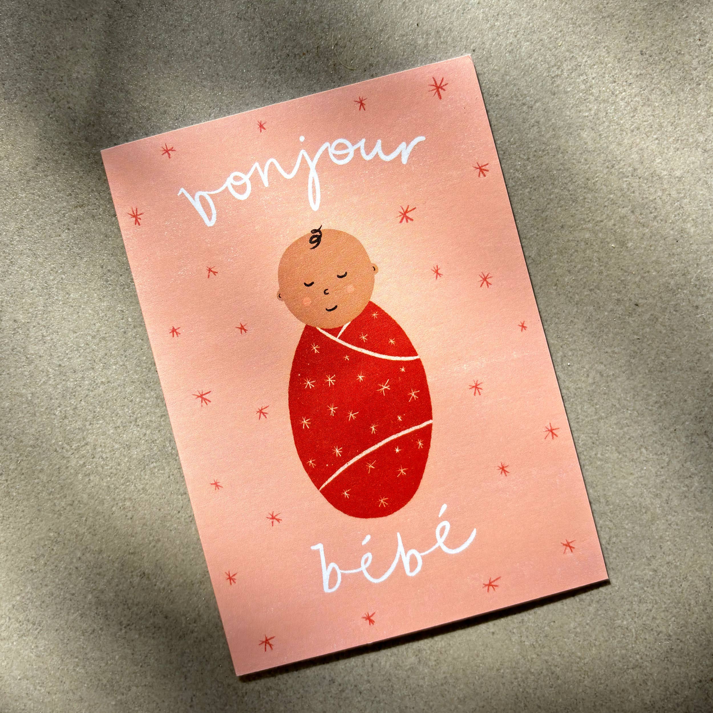 Bonjour Bebe Pink Card