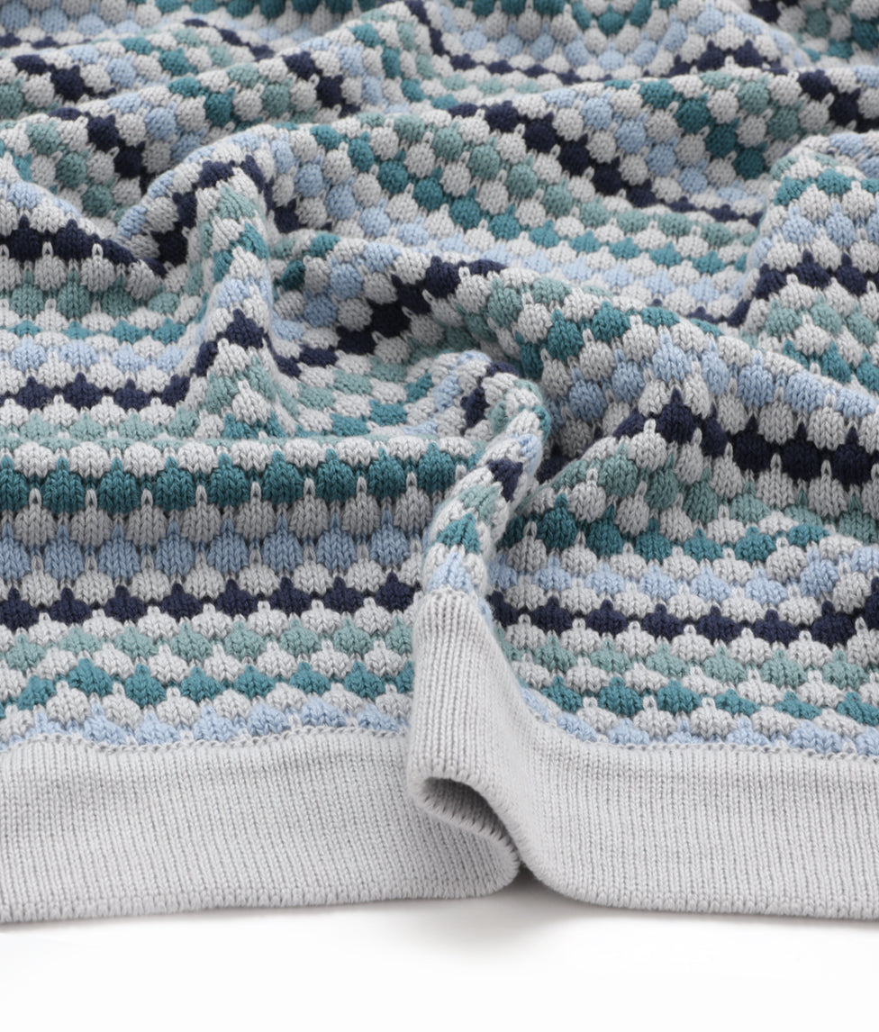 Nana Huchy Confetti Stripe Baby Blanket - Blue