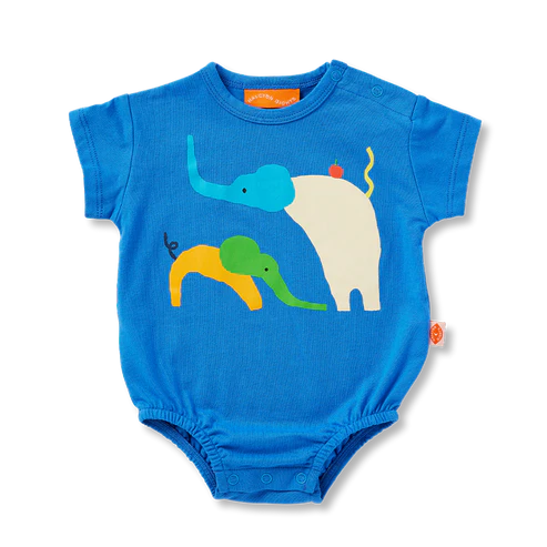 Halcyon Nights Happy Herd Blue Short Sleeve Bodysuit