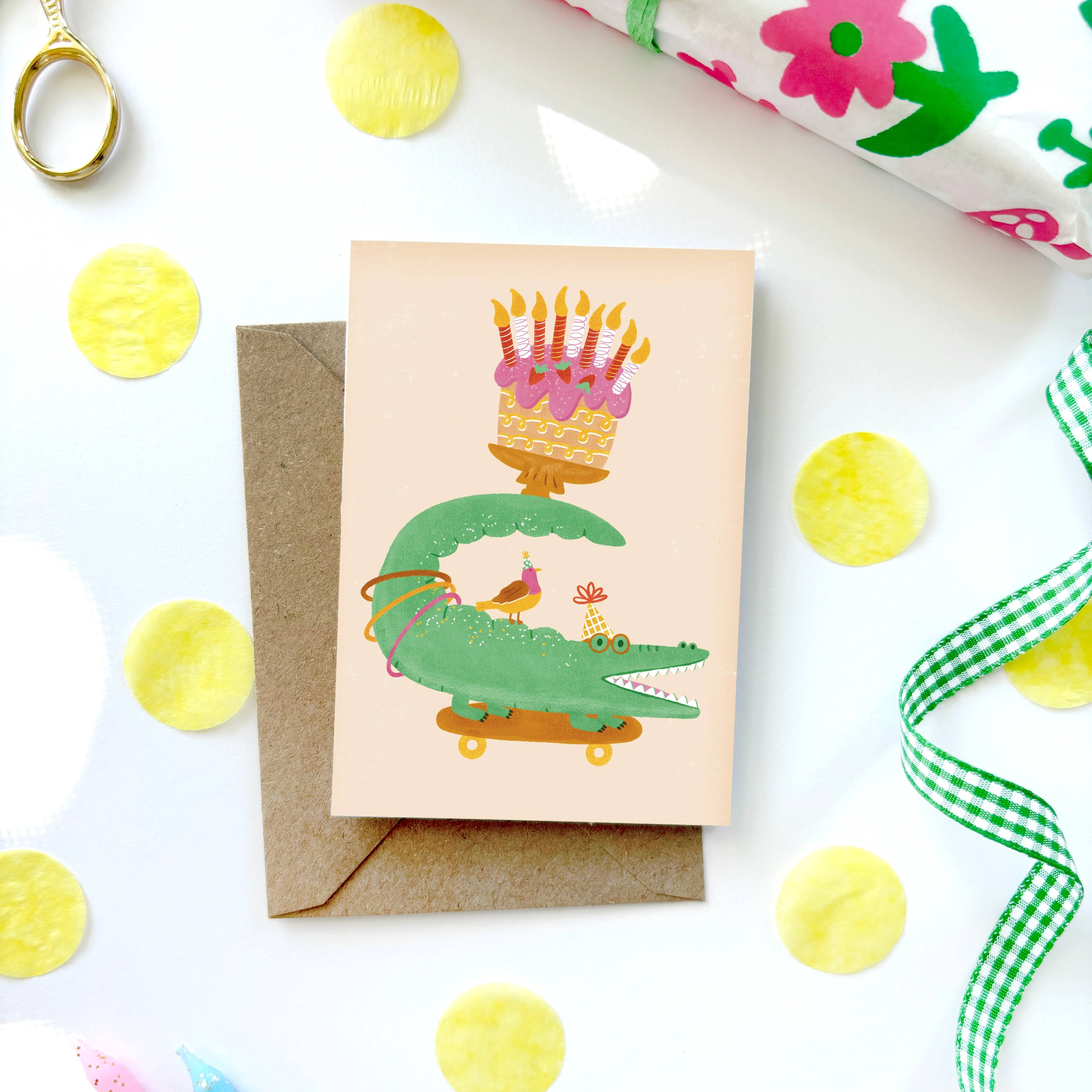 Crocodile Mini Birthday Card