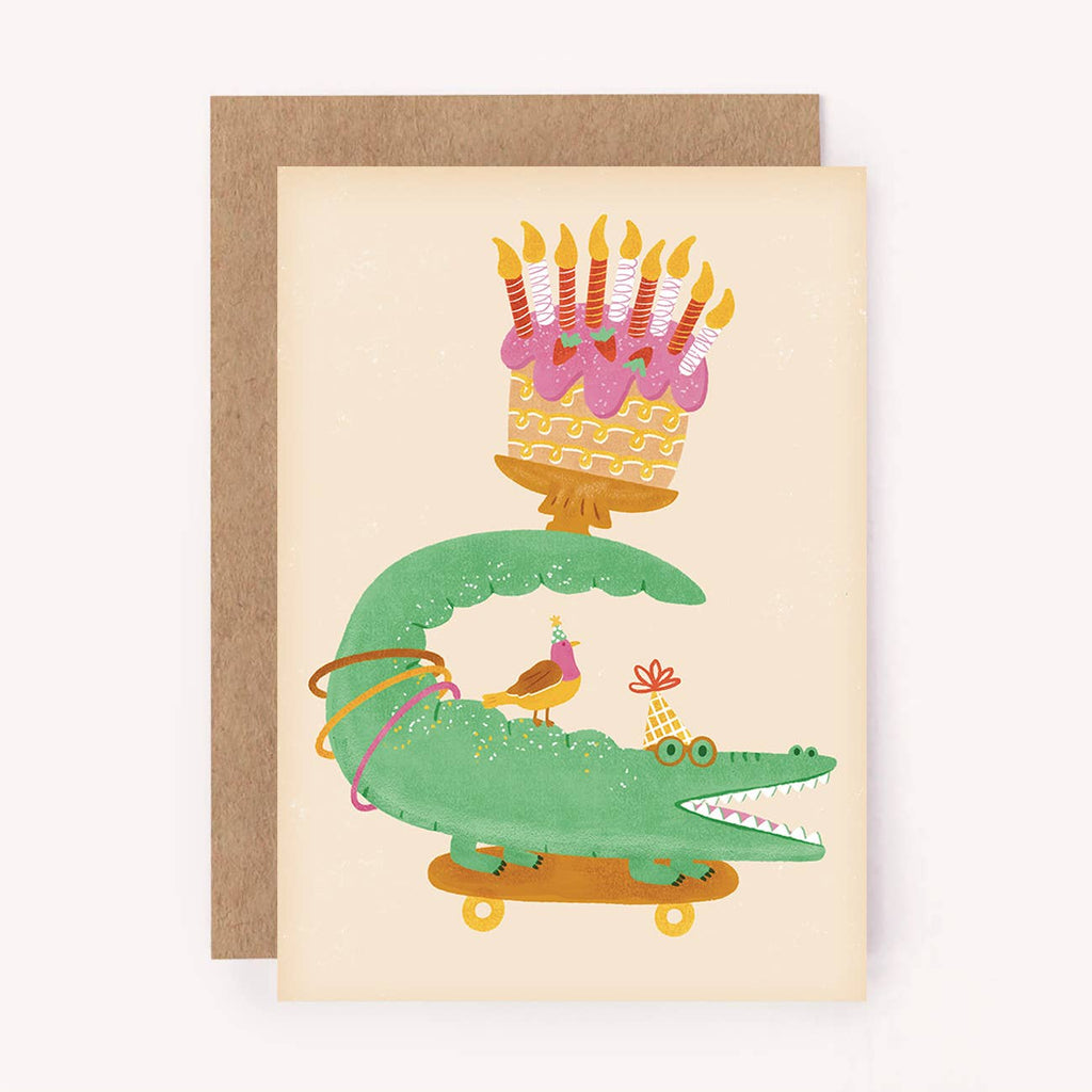 Crocodile Mini Birthday Card