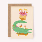Crocodile Mini Birthday Card