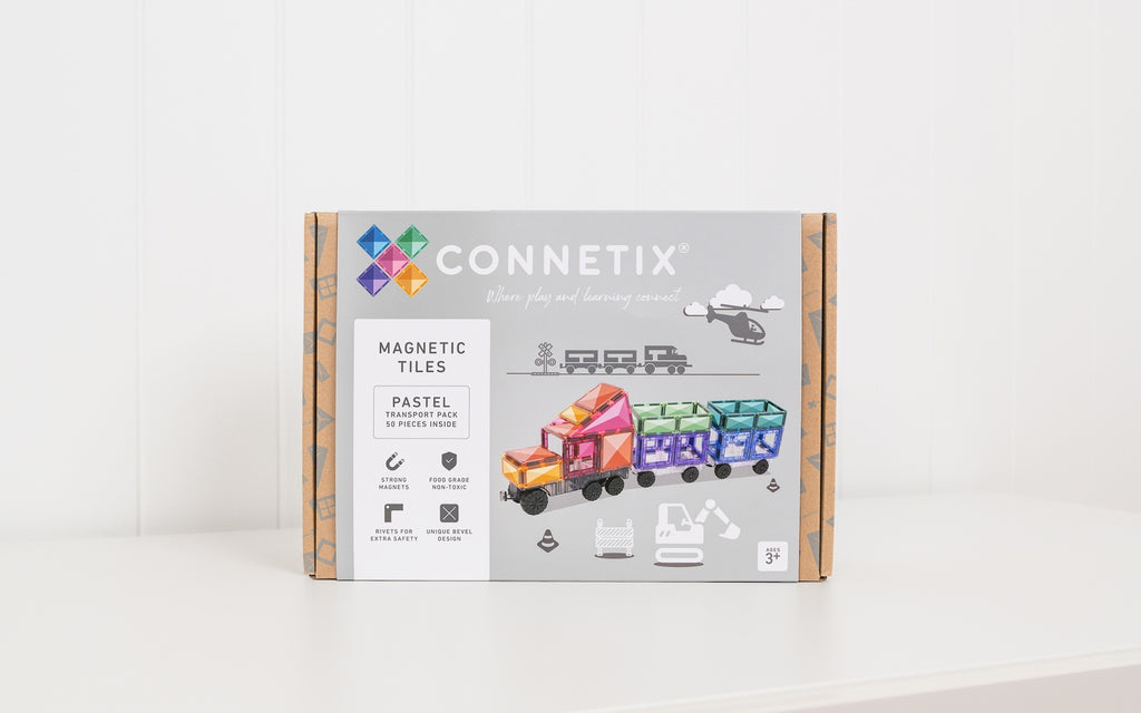 Connetix Tiles - 50 Piece Transport Pack | Pastel