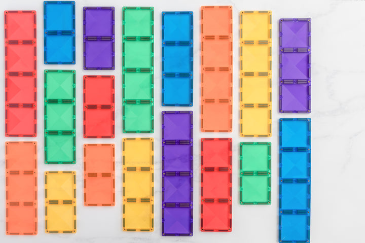 Connetix Tiles - 18 Piece Rectangle Set | Rainbow