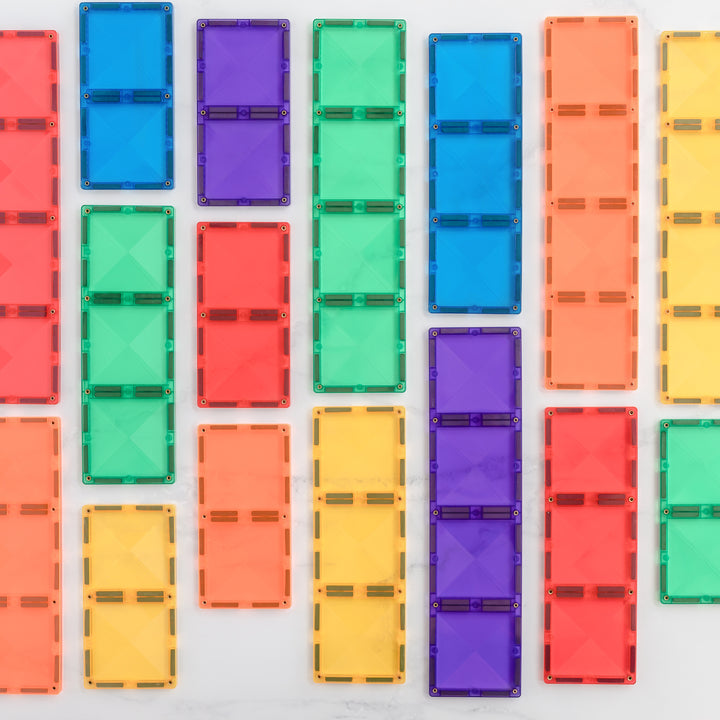 Connetix Tiles - 18 Piece Rectangle Set | Rainbow