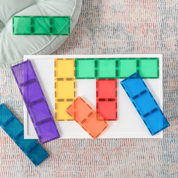 Connetix Tiles - 18 Piece Rectangle Set | Rainbow