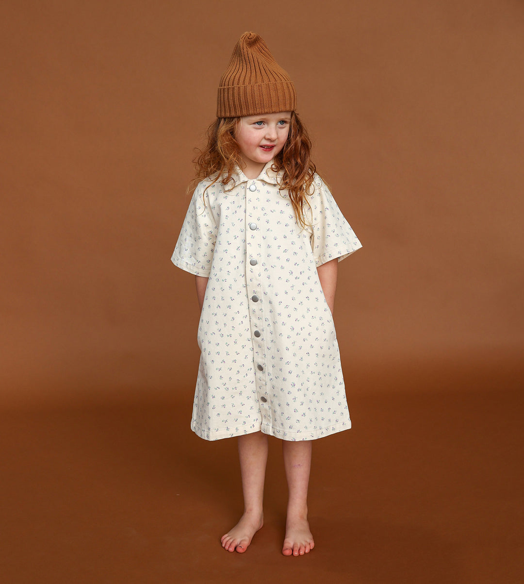 Grown Collar Dress - Garden