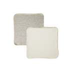 Organic Jersey Face Cloth 10 Pack - Natural/Grey Marl Stripe