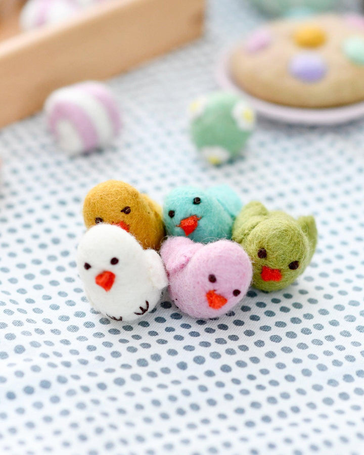 Tara Treasures Felt Colourful Chicks - Set of 5