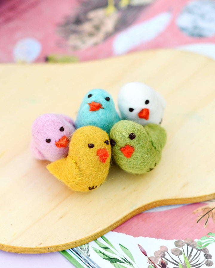 Tara Treasures Felt Colourful Chicks - Set of 5