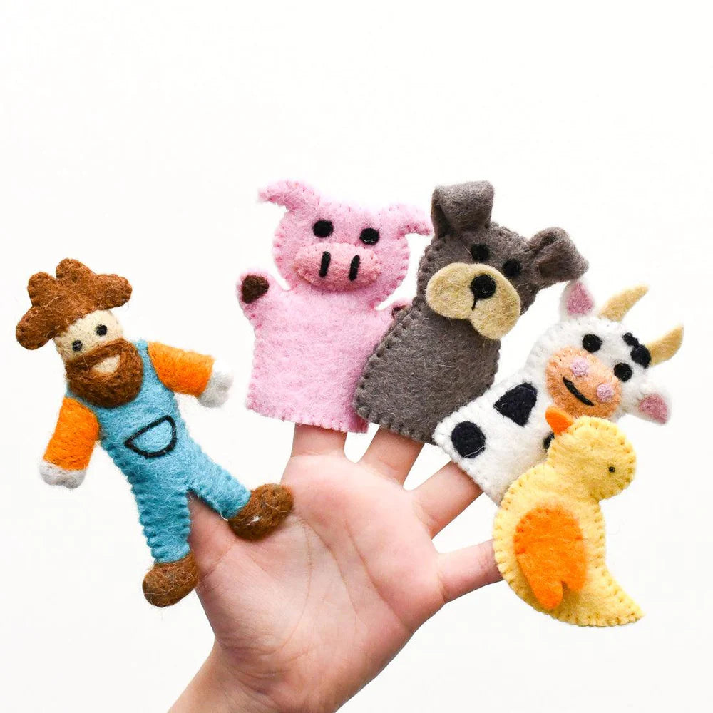 Finger Puppet Set - Old Macdonald Farm Animals A