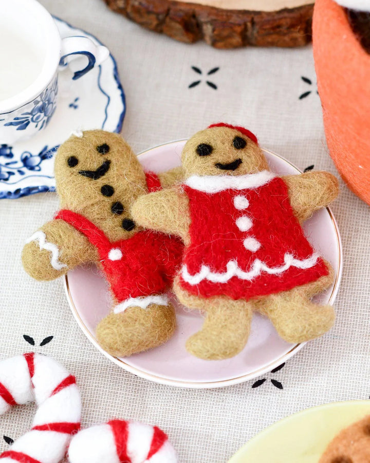 Tara Treasures Felt Gingerbread Couple Cookies