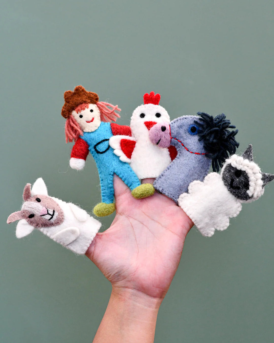Tara Treasures Finger Puppet Set - Old Macdonald Farm Animals B