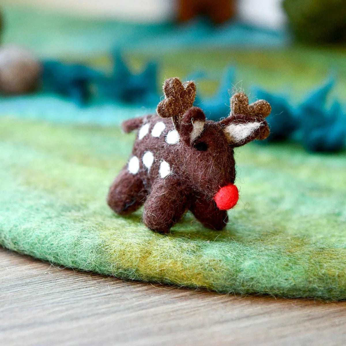 Tara Treasures Felt Small Red-Nosed Reindeer Toy