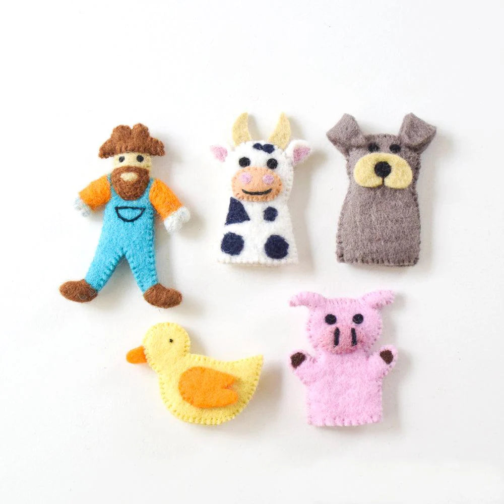 Finger Puppet Set - Old Macdonald Farm Animals A