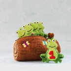 Finger Puppet Set - 5 Little Speckled Frogs with Log