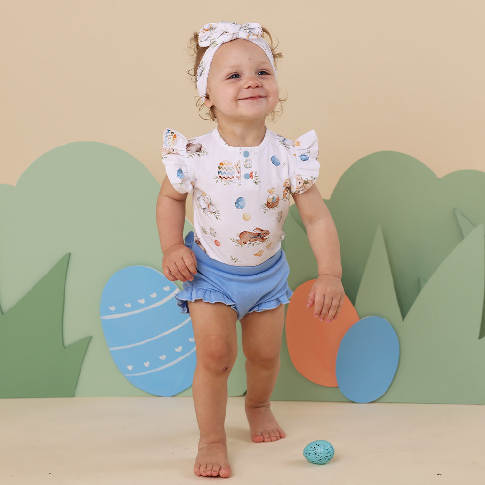 Flopsy Bunnies Short Sleeve Organic Bodysuit with Frill