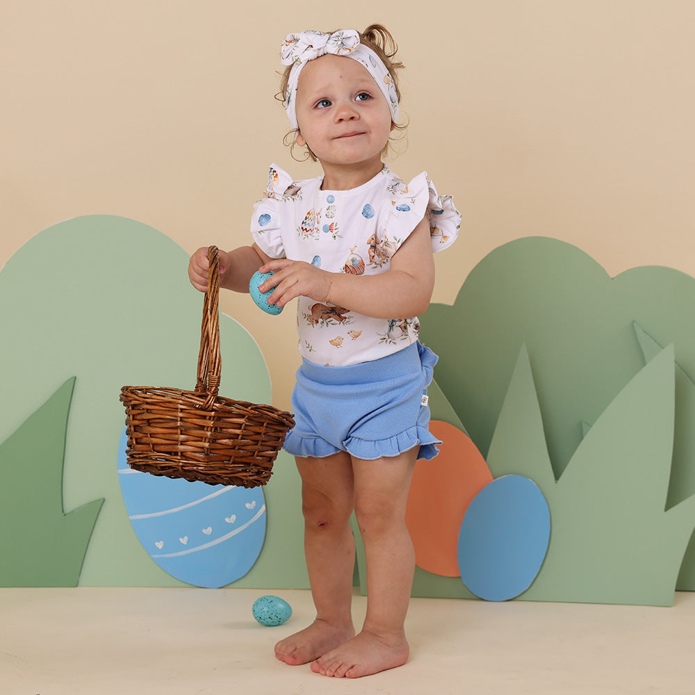 Flopsy Bunnies Short Sleeve Organic Bodysuit with Frill