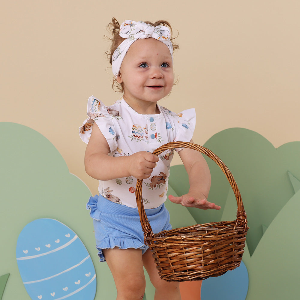 Flopsy Bunnies Short Sleeve Organic Bodysuit with Frill
