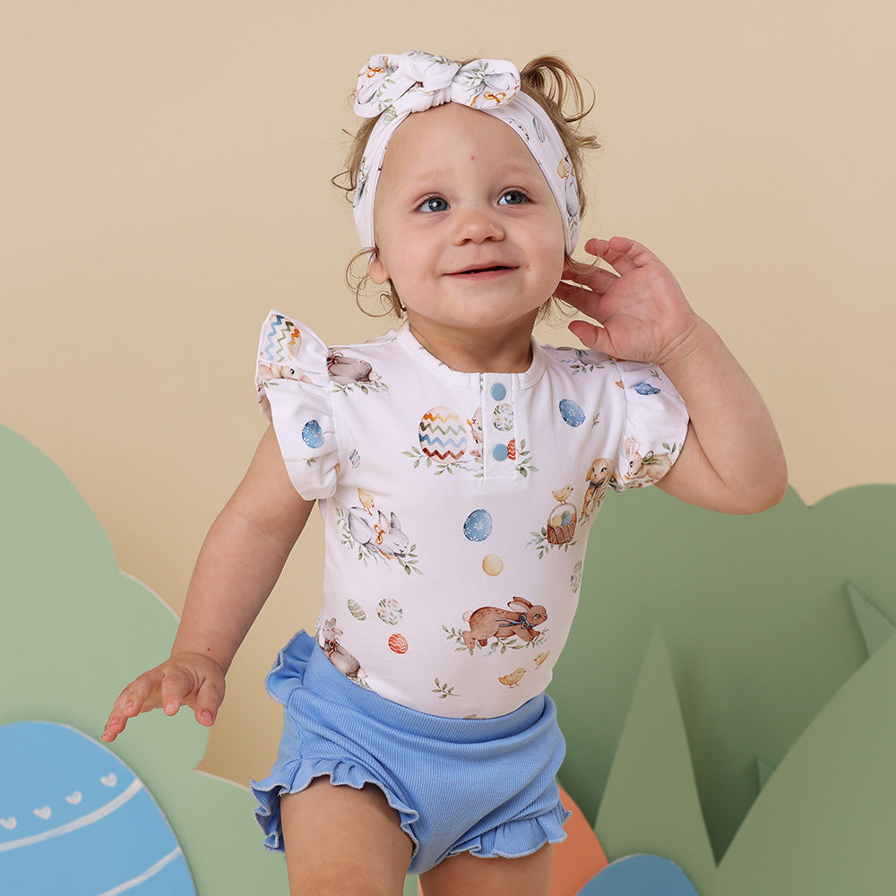 Flopsy Bunnies Short Sleeve Organic Bodysuit with Frill