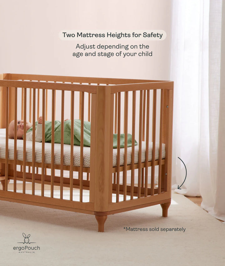 ergoPouch Lyra Convertible Cot Beechwood