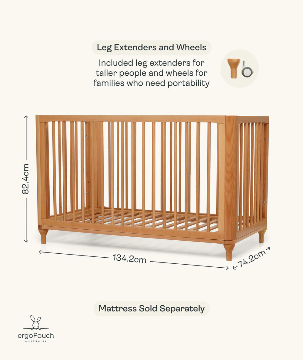 ergoPouch Lyra Convertible Cot Beechwood