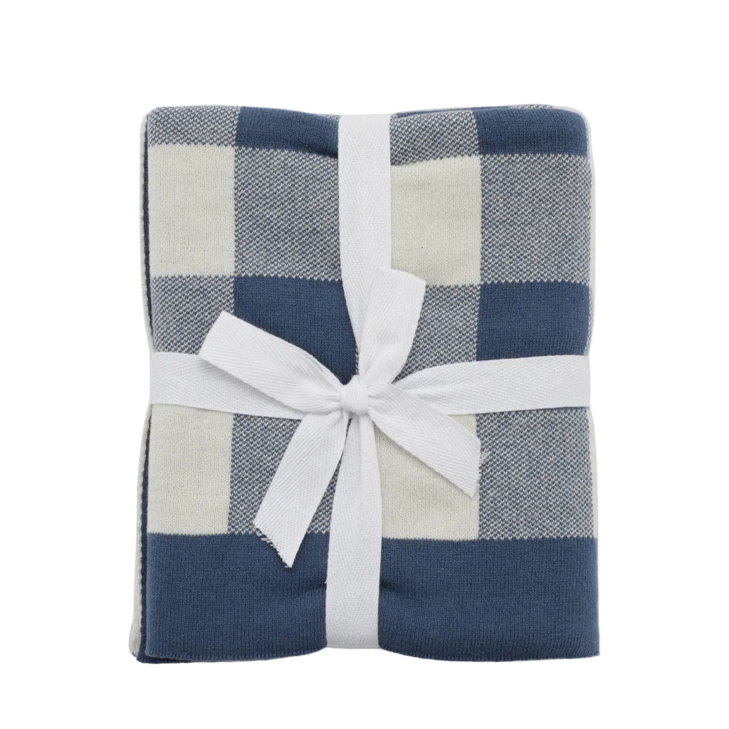 Nana Huchy Gingham Baby Blanket - Blue