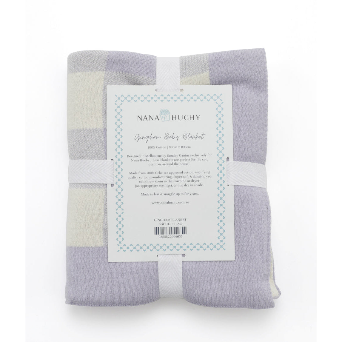 Nana Huchy Gingham Baby Blanket - Lilac