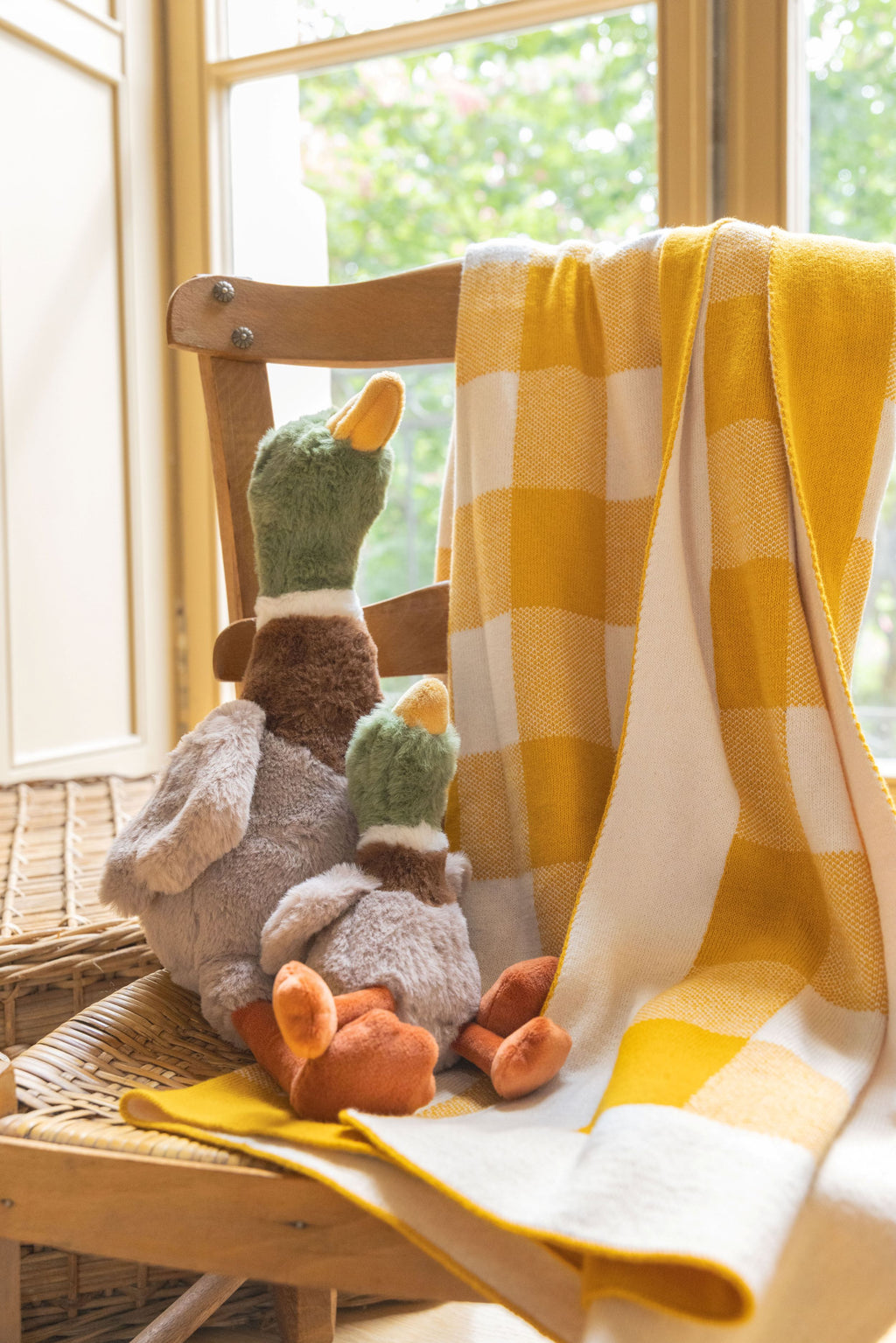 Nana Huchy Gingham Baby Blanket - Mustard