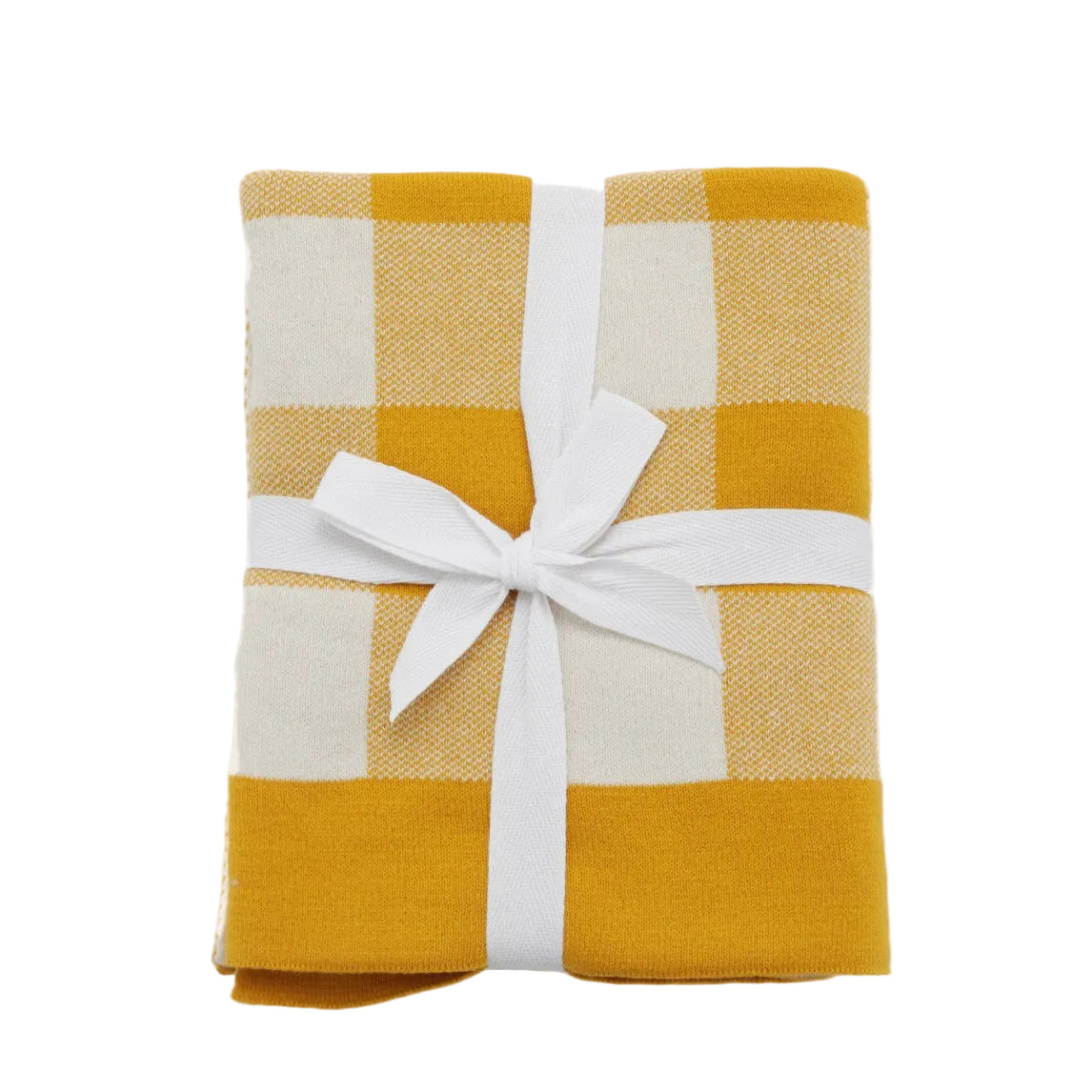 Nana Huchy Gingham Baby Blanket - Mustard