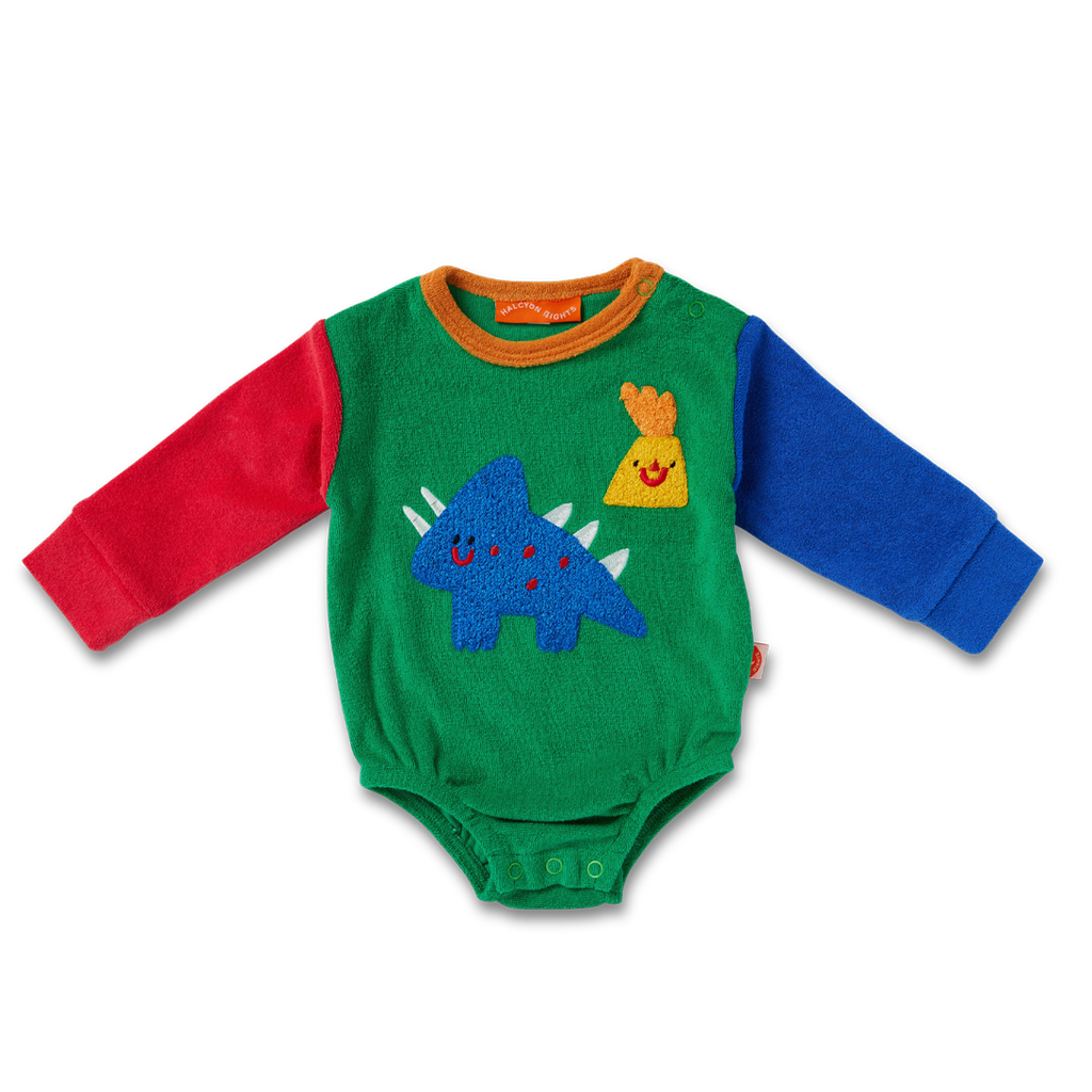 Halcyon Nights Terry Long Sleeve Bodysuit - Dino Days