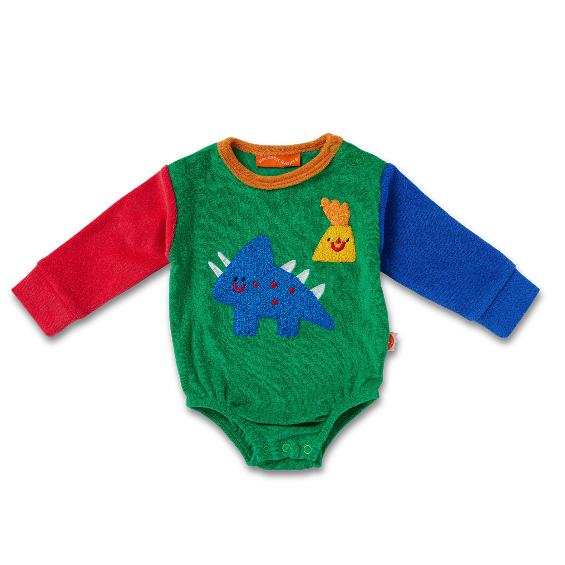 Halcyon Nights Terry Long Sleeve Bodysuit - Dino Days
