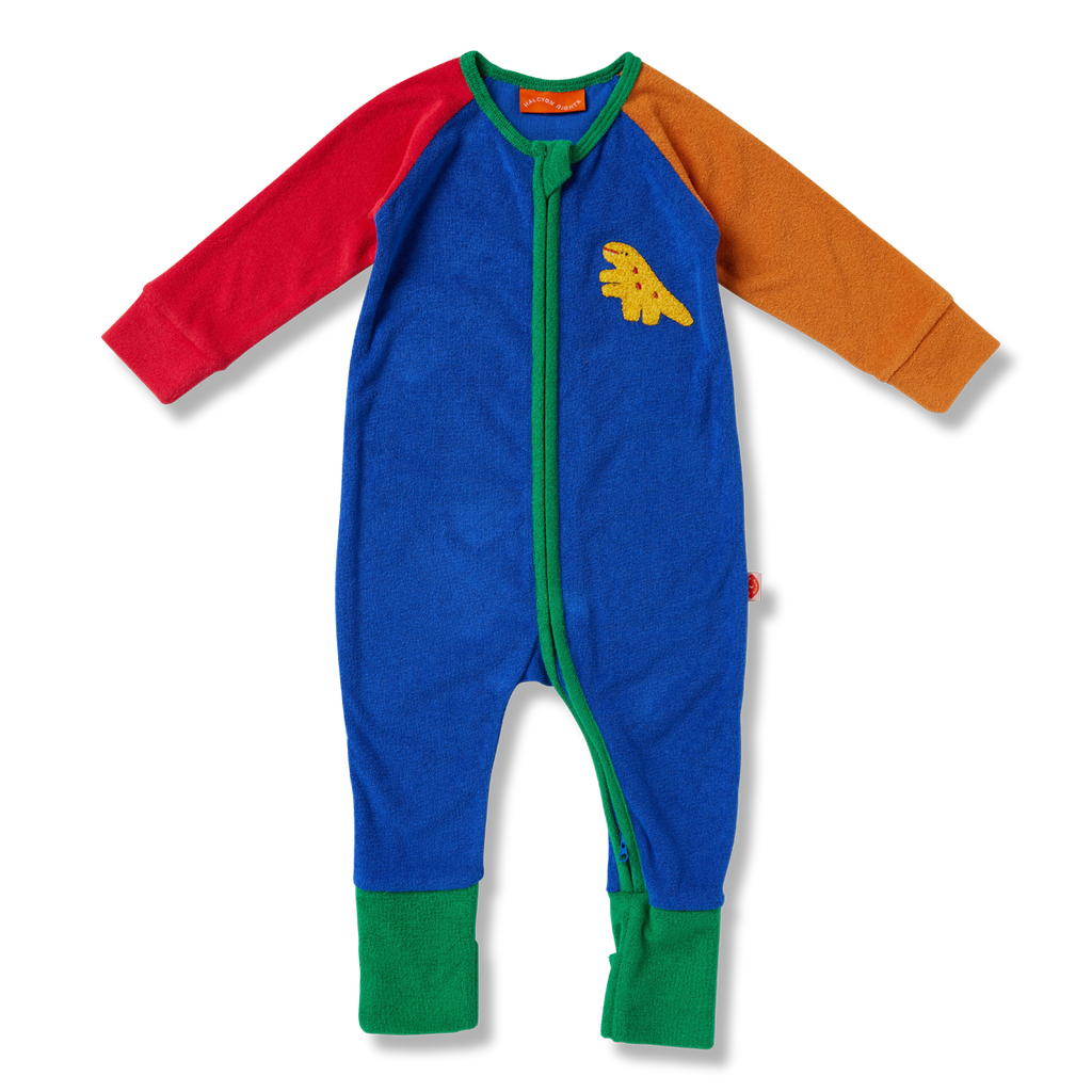 Halcyon Nights Terry Long Sleeve Zipsuit - Dino Days