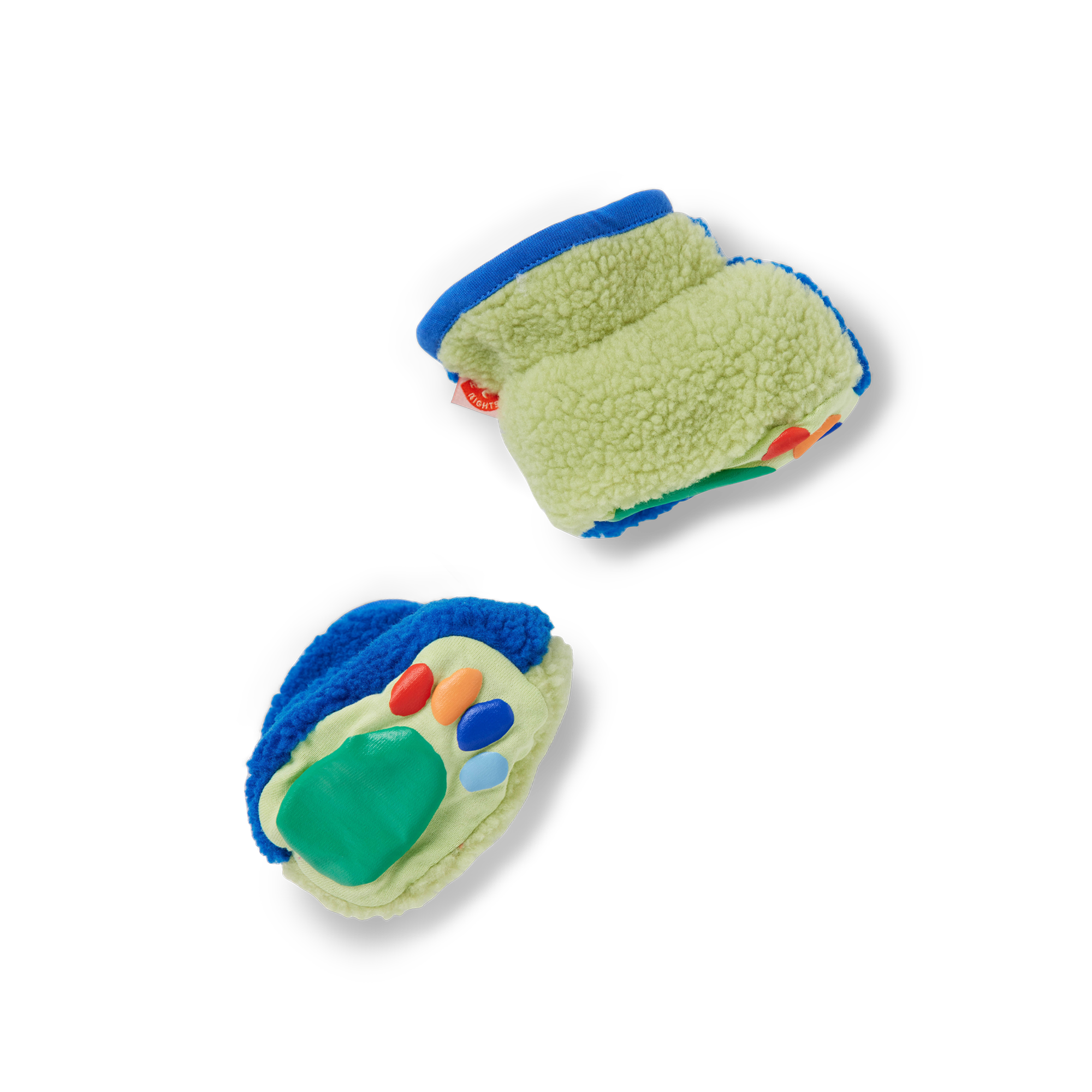 Halcyon Nights Sherpa Baby Booties - Lime & Blue