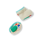 Sherpa Baby Booties - Aqua & Cream