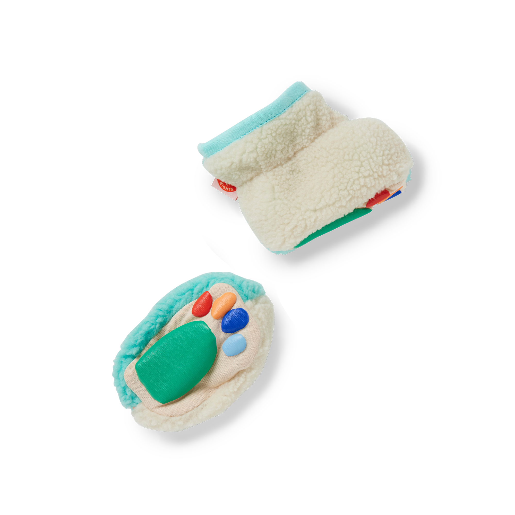 Halcyon Nights Sherpa Baby Booties - Aqua & Cream