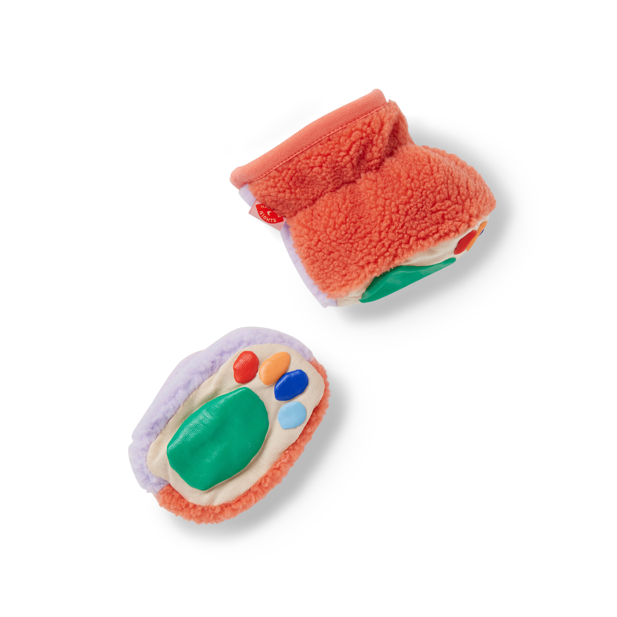 Halcyon Nights Sherpa Baby Booties - Lilac & Coral