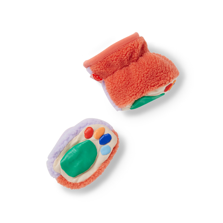 Halcyon Nights Sherpa Baby Booties - Lilac & Coral