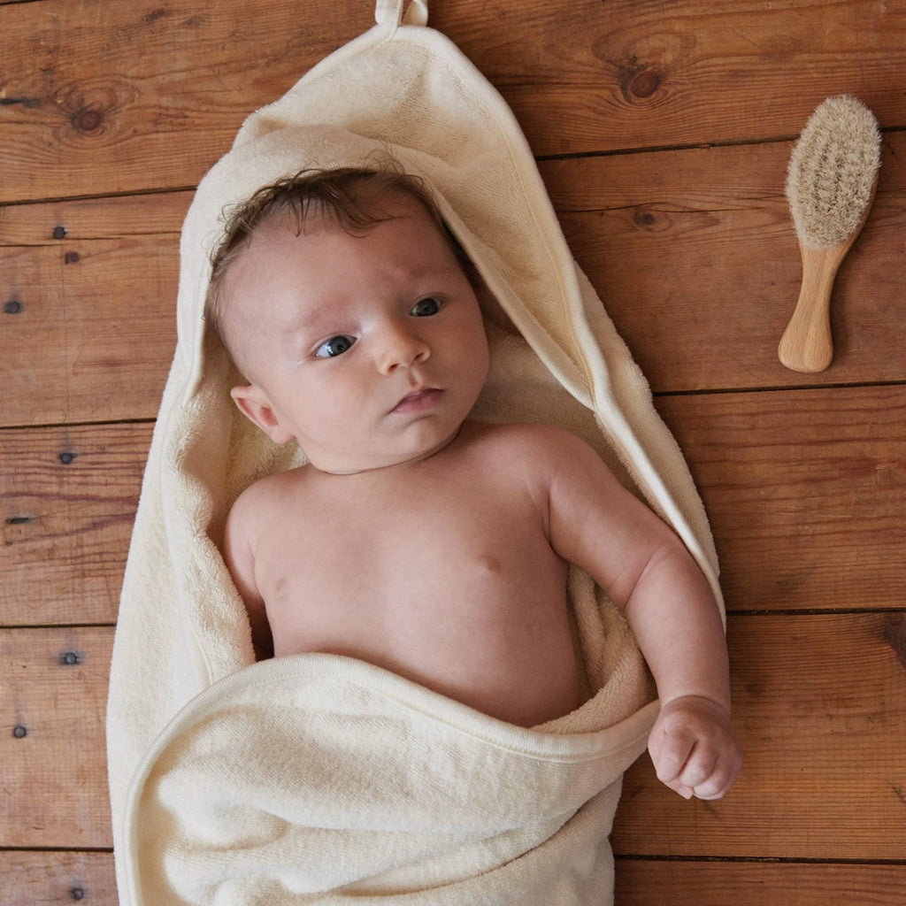 Org Cotton Hooded Towel - Natural