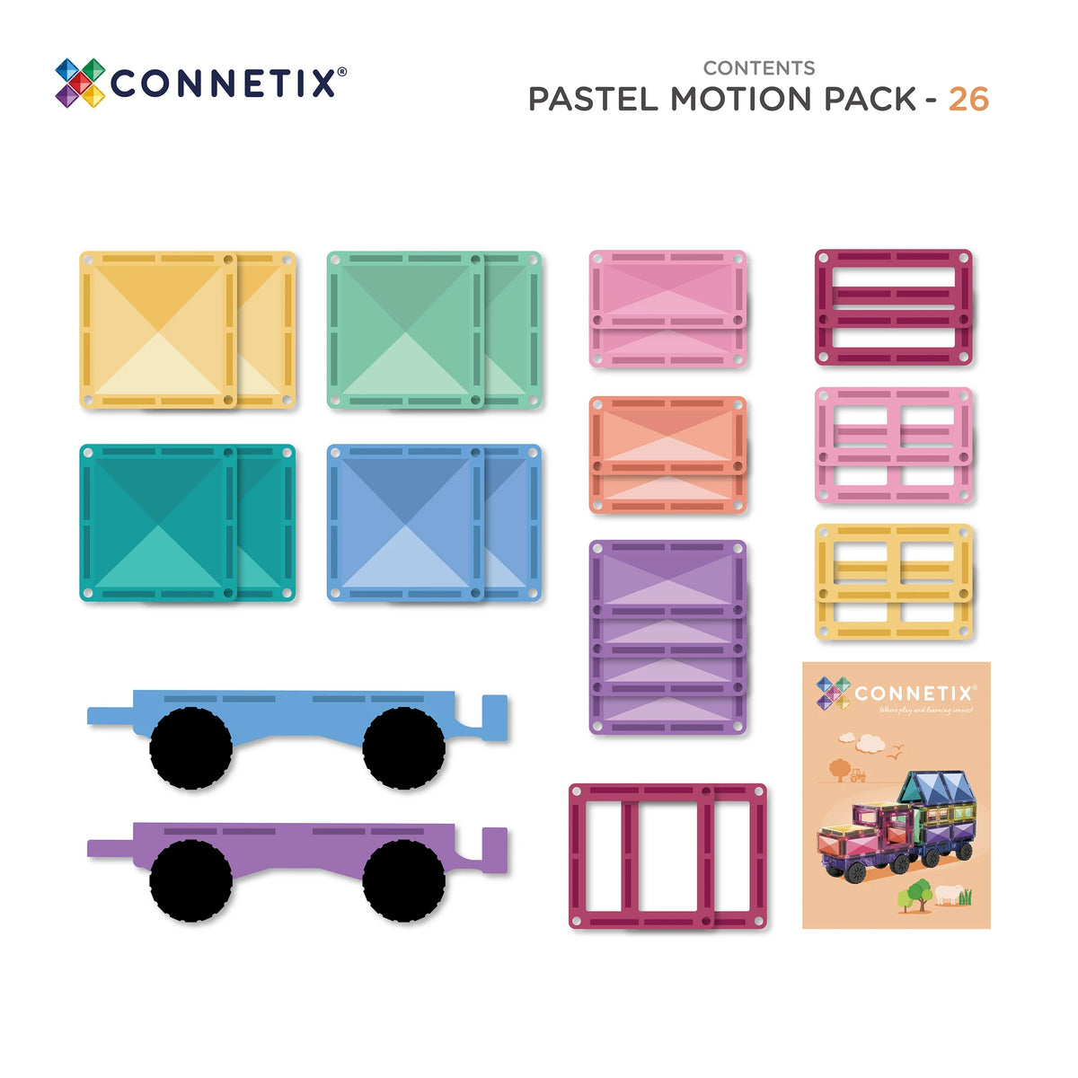 PRE-ORDER Connetix Pastel Motion Pack - 26 Piece