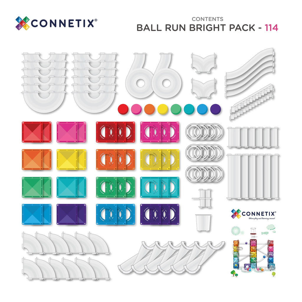 PRE-ORDER Connetix Bright Ball Run Pack - 114 Piece