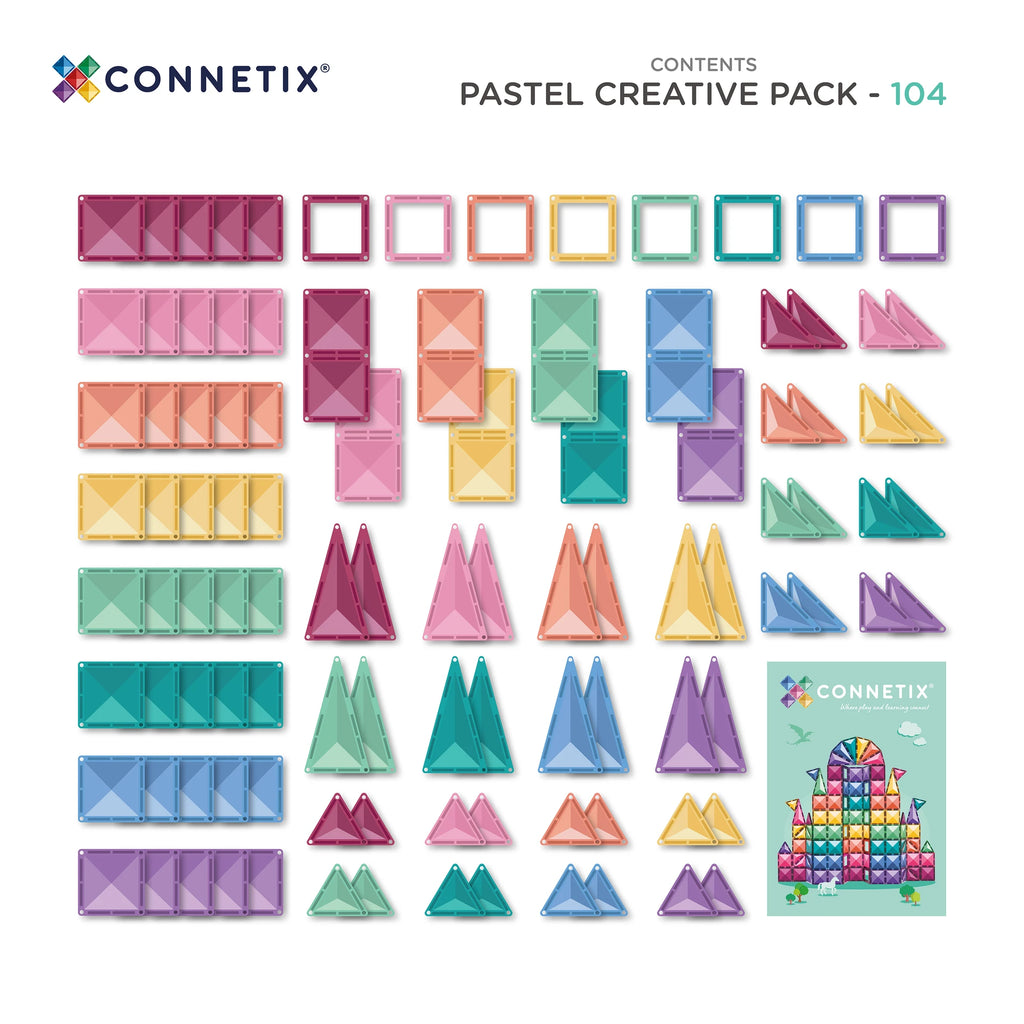 PRE-ORDER Connetix Pastel Creative Pack - 104 Piece