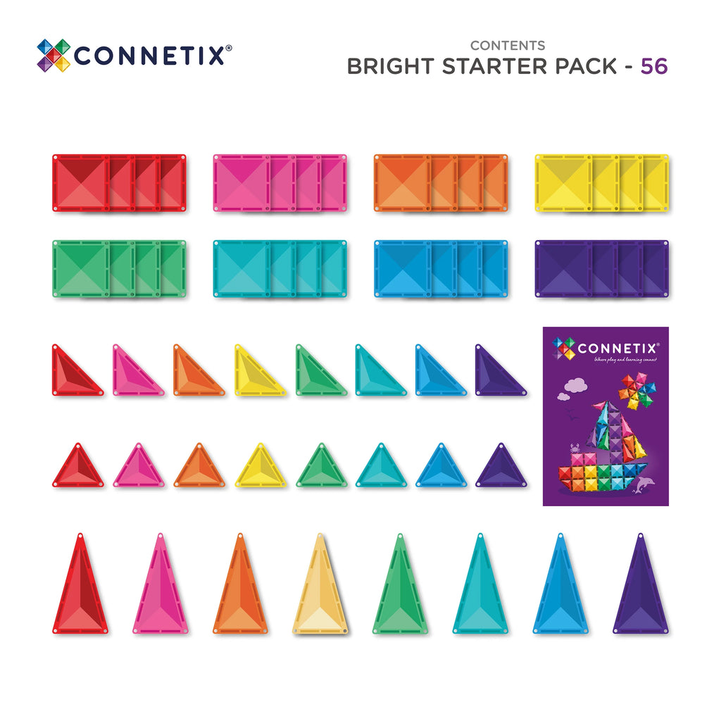 PRE-ORDER Connetix Bright Starter Pack - 56 Piece
